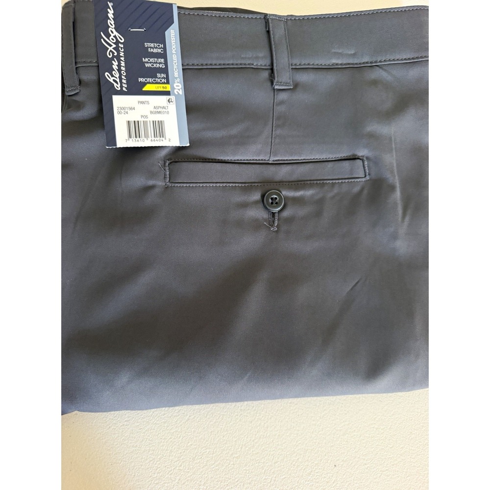 NWT Ben Hogan Performance Gray Golf Pants 40x32 Stretch Moisture Wicking UPF 50
